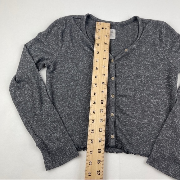 Gap Kids Sweater Girls Large 10 Gray Button Up Long Sleeve - Picture 6 of 7